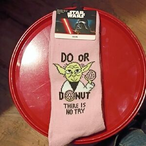 Star Wars Yoda Pink Donut Socks